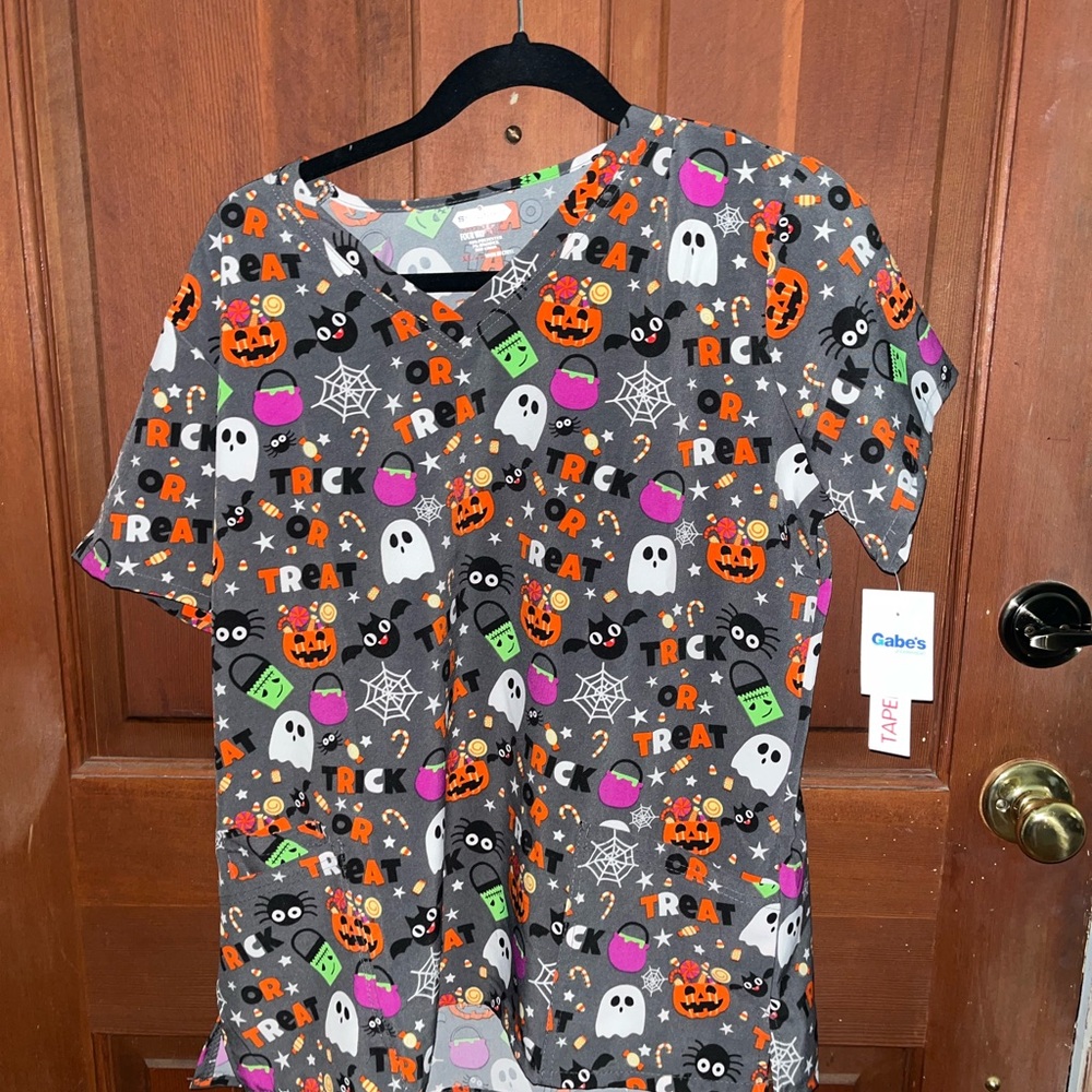 Halloween scrub top